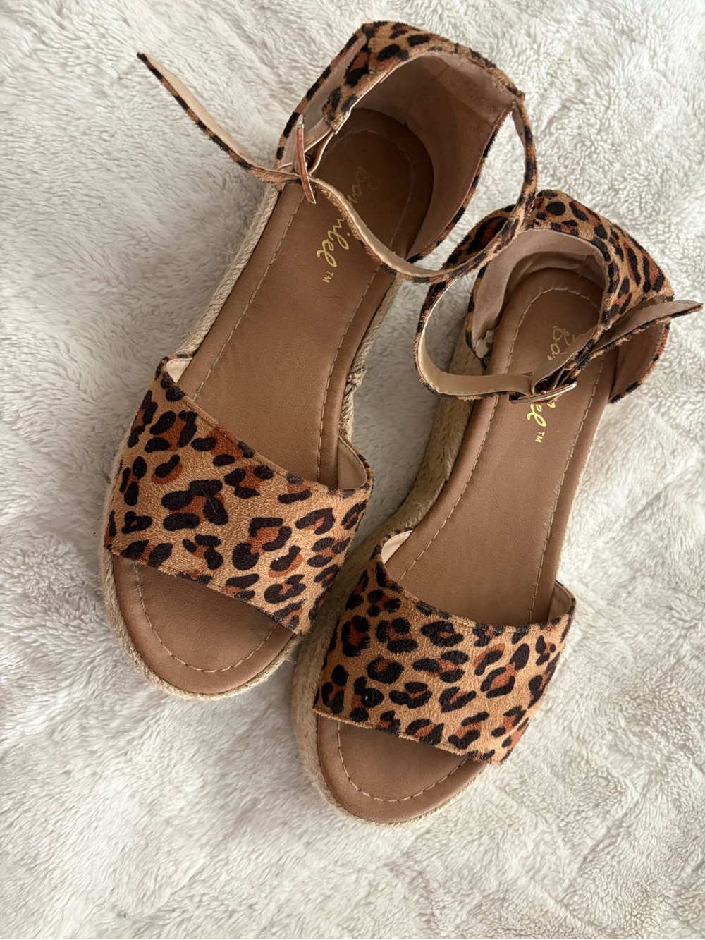 Bonnibel Leopard Print Espadrille Ankle-Strap Sandals - Tan & Black